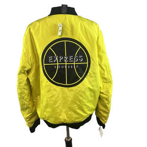 Mens Express Yourself Reversible Full Zip Jacket Coat XL 16 Black Yellow VO4EXP